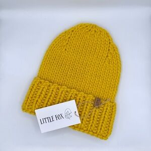 Handmade Chunky Beanie — Thick Knit Hat, Warm Winter Accessory (Yellow)